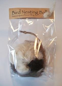 Photo of Alpaca Fleece-filled Bird Nesting Ball 